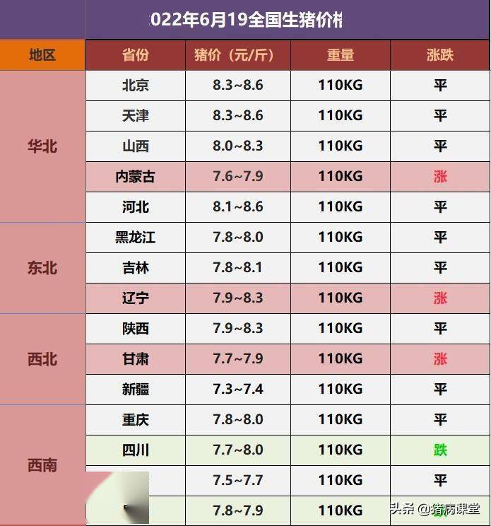 今日生猪价格最新行情|6月19日全国生猪价格汇总及走势分析