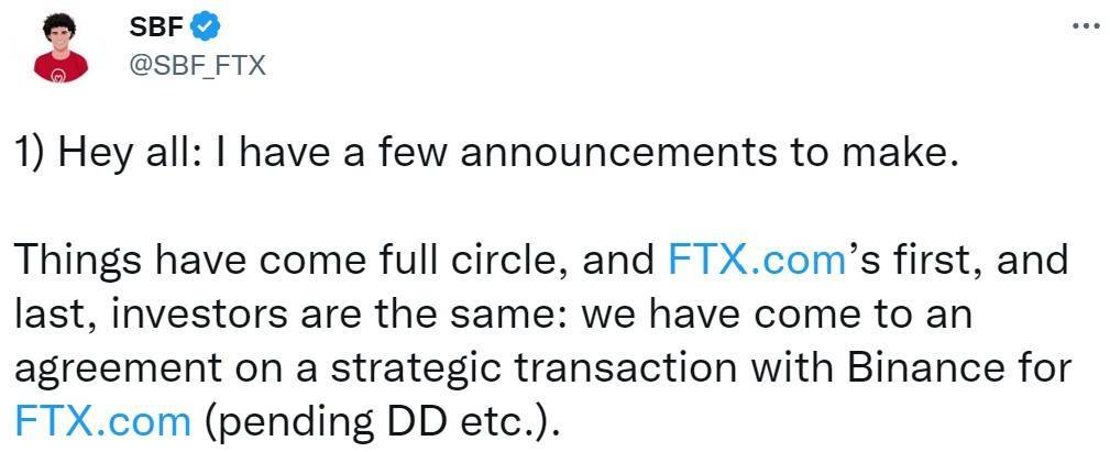 币安将全资收购FTX！现实很残酷<strong></p>
<p>今日比特币</strong>，或因“反垄断”而搁置？