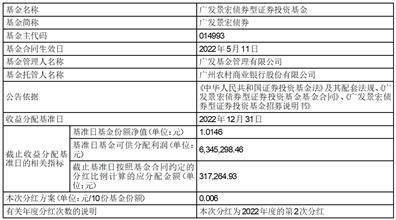 广发招财短债债券型证券投资基金 分红公告
