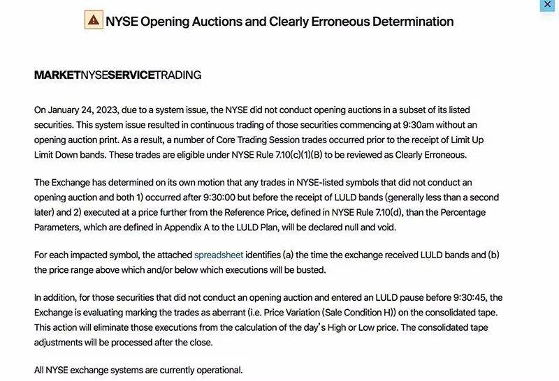 罕见一幕:纽交所出事了<strong></p>
<p>股票停盘最长时间</strong>!