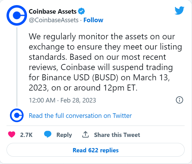 SEC监管重拳威慑下<strong></p>
<p>币网交易</strong>,Coinbase将暂停币安稳定币的交易