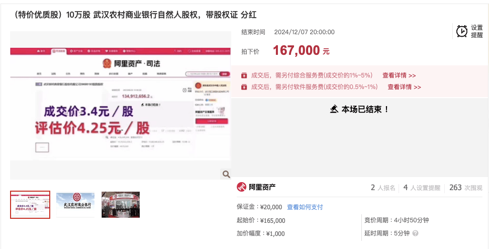 武汉农商行8万股1元起拍：真实性成疑<strong></p>
<p>虚拟币寸头</strong>，内部人加价，外部人难捡漏？